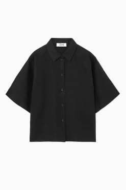 COS SHORT-SLEEVED LINEN SHIRT-Women Shirts & Blouses | Tops