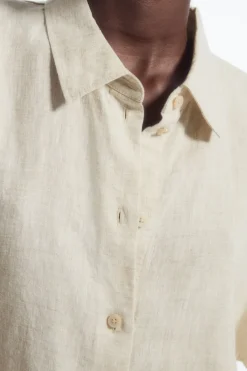 COS SHORT-SLEEVED LINEN SHIRT-Women Shirts & Blouses | Tops