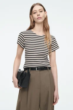 COS SHRUNKEN SLIM RIBBED T-SHIRT-Women Tops | T-Shirts