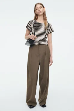 COS SHRUNKEN SLIM RIBBED T-SHIRT-Women Tops | T-Shirts