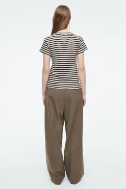 COS SHRUNKEN SLIM RIBBED T-SHIRT-Women Tops | T-Shirts