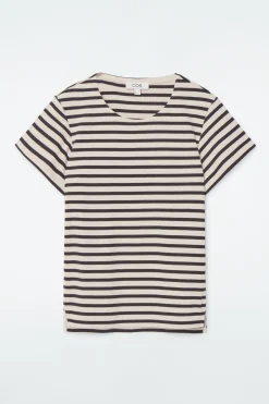 COS SHRUNKEN SLIM RIBBED T-SHIRT-Women Tops | T-Shirts