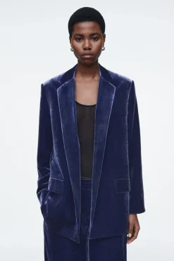 COS SILK-BLEND VELVET BLAZER-Women Vests & Tailoring | Coats & Jackets