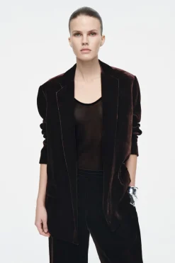 COS SILK-BLEND VELVET BLAZER-Women Vests & Tailoring | Coats & Jackets
