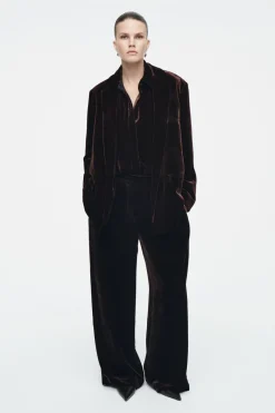 COS SILK-BLEND VELVET BLAZER-Women Vests & Tailoring | Coats & Jackets
