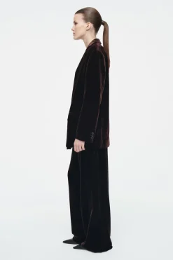 COS SILK-BLEND VELVET BLAZER-Women Vests & Tailoring | Coats & Jackets