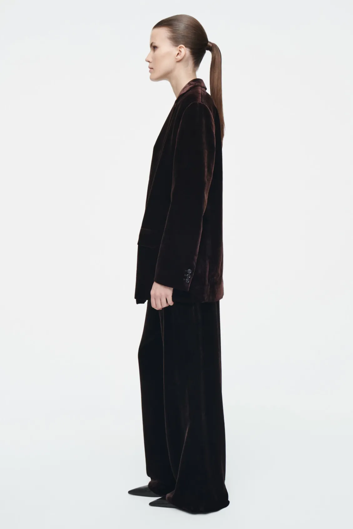 COS SILK-BLEND VELVET BLAZER-Women Vests & Tailoring | Coats & Jackets
