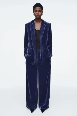 COS SILK-BLEND VELVET BLAZER-Women Vests & Tailoring | Coats & Jackets