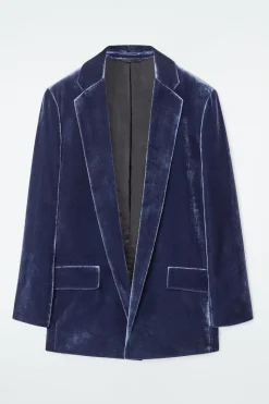 COS SILK-BLEND VELVET BLAZER-Women Vests & Tailoring | Coats & Jackets