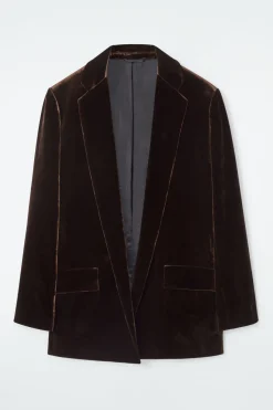 COS SILK-BLEND VELVET BLAZER-Women Vests & Tailoring | Coats & Jackets