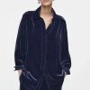 COS SILK-BLEND VELVET SHIRT-Women Shirts & Blouses | Tops