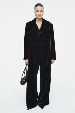 COS SILK-BLEND VELVET SHIRT-Women Shirts & Blouses | Tops