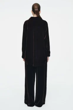 COS SILK-BLEND VELVET SHIRT-Women Shirts & Blouses | Tops