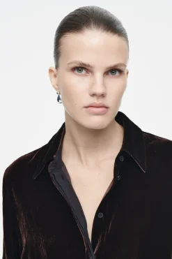 COS SILK-BLEND VELVET SHIRT-Women Shirts & Blouses | Tops