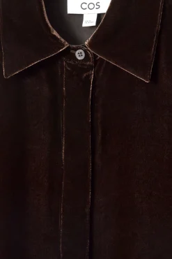 COS SILK-BLEND VELVET SHIRT-Women Shirts & Blouses | Tops