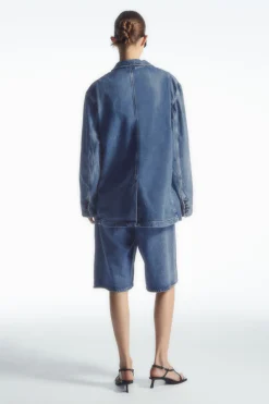 COS SINGLE-BREASTED DENIM BLAZER-Women Coats & Jackets