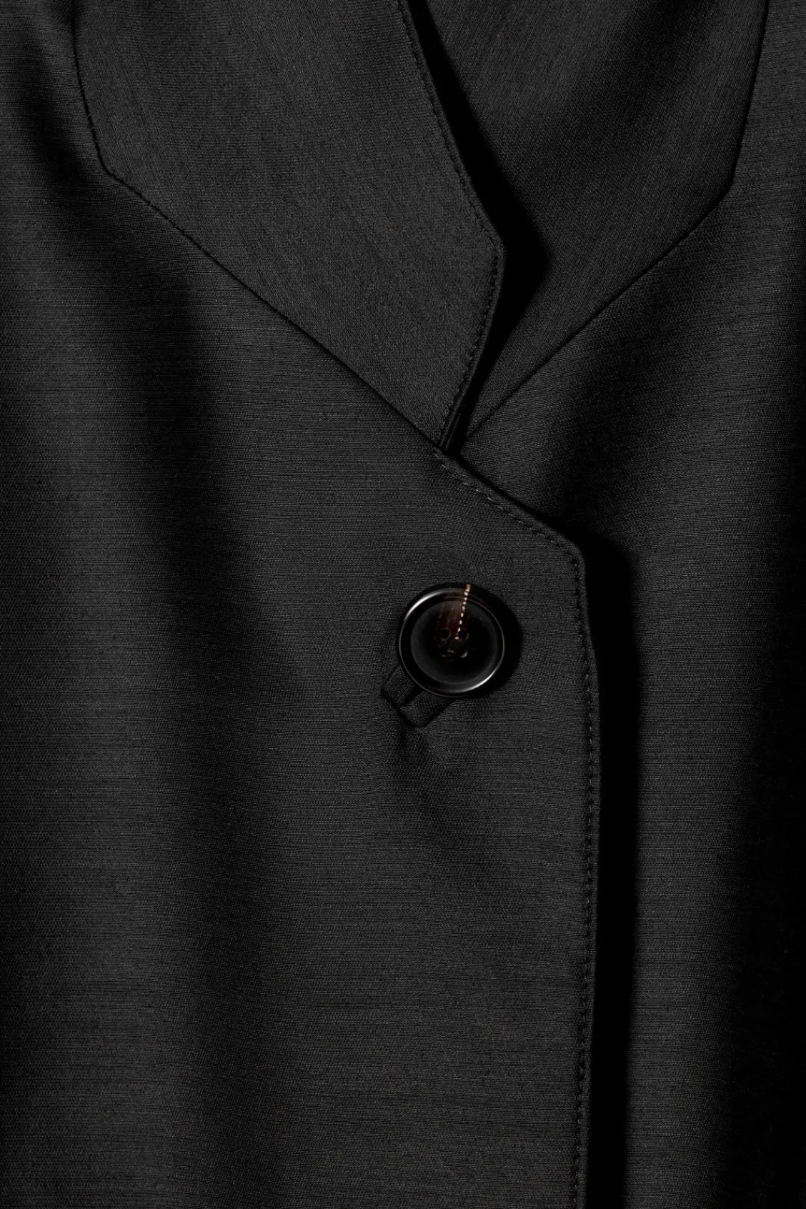 COS SINGLE-BREASTED WOOL-SATIN COAT-Women Coats & Jackets