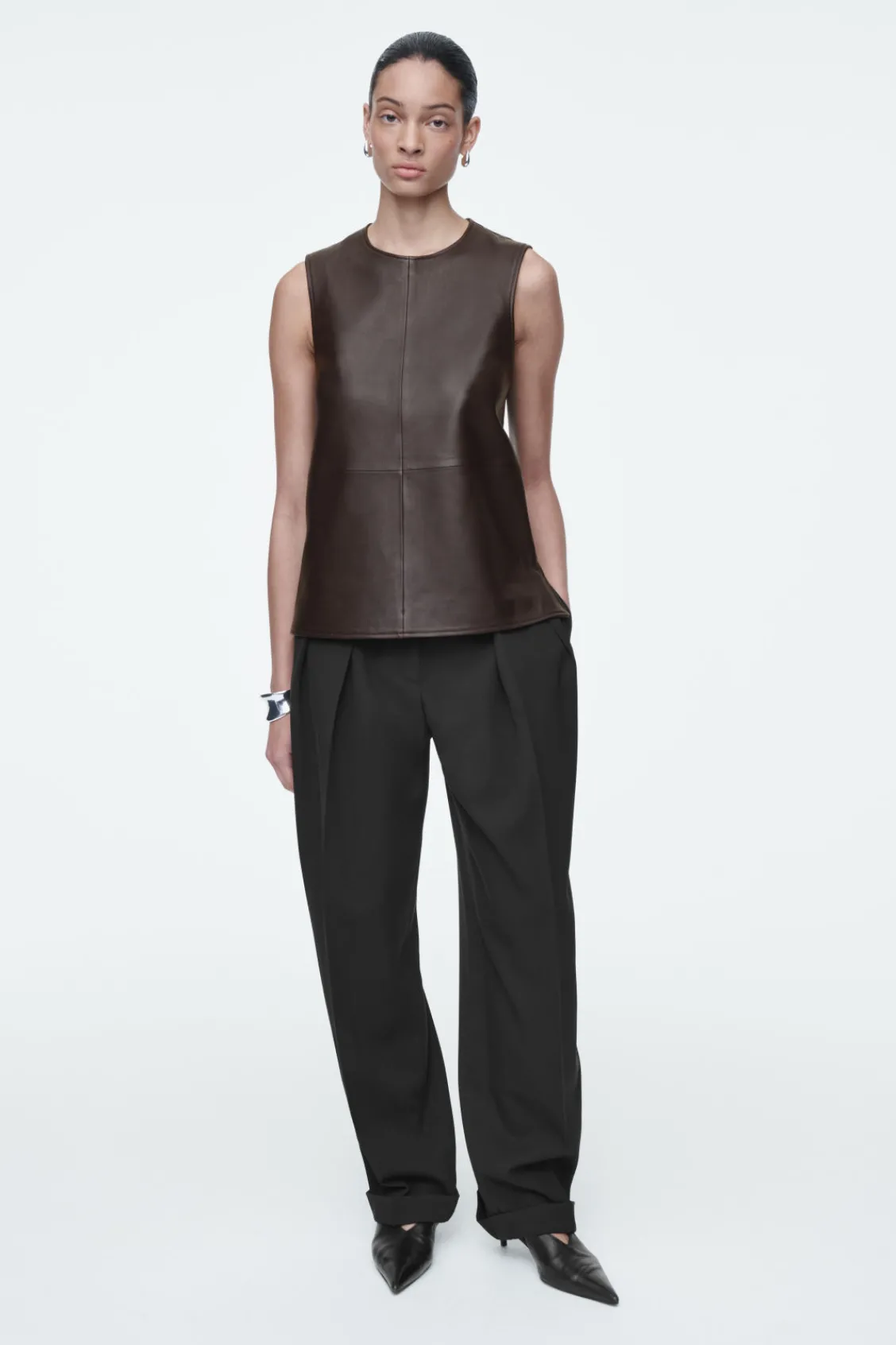 COS SLEEVELESS LEATHER TOP-Women Tops