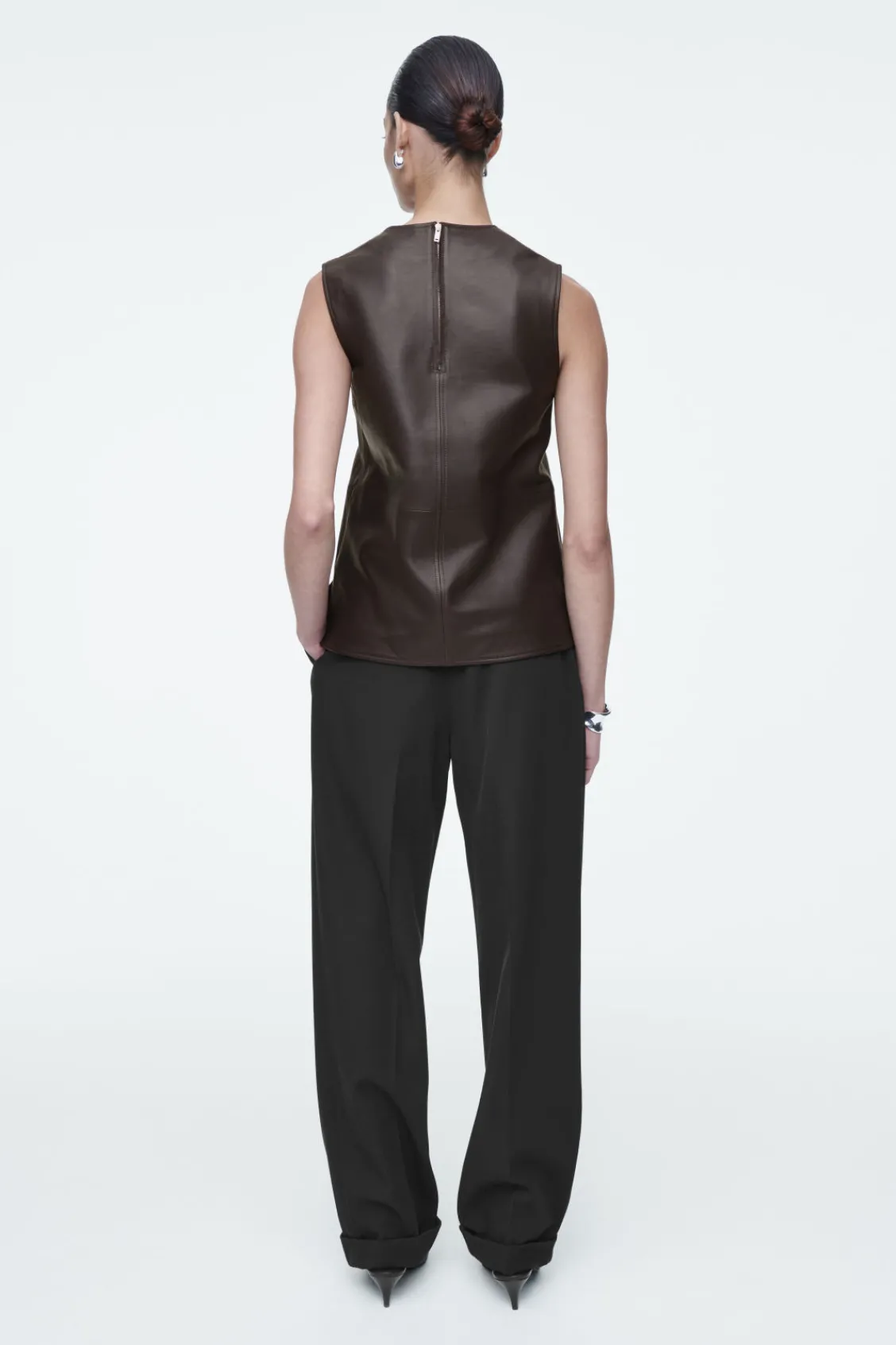 COS SLEEVELESS LEATHER TOP-Women Tops