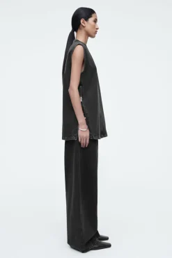 COS SLEEVELESS ZIP-UP DENIM TOP-Women Tops