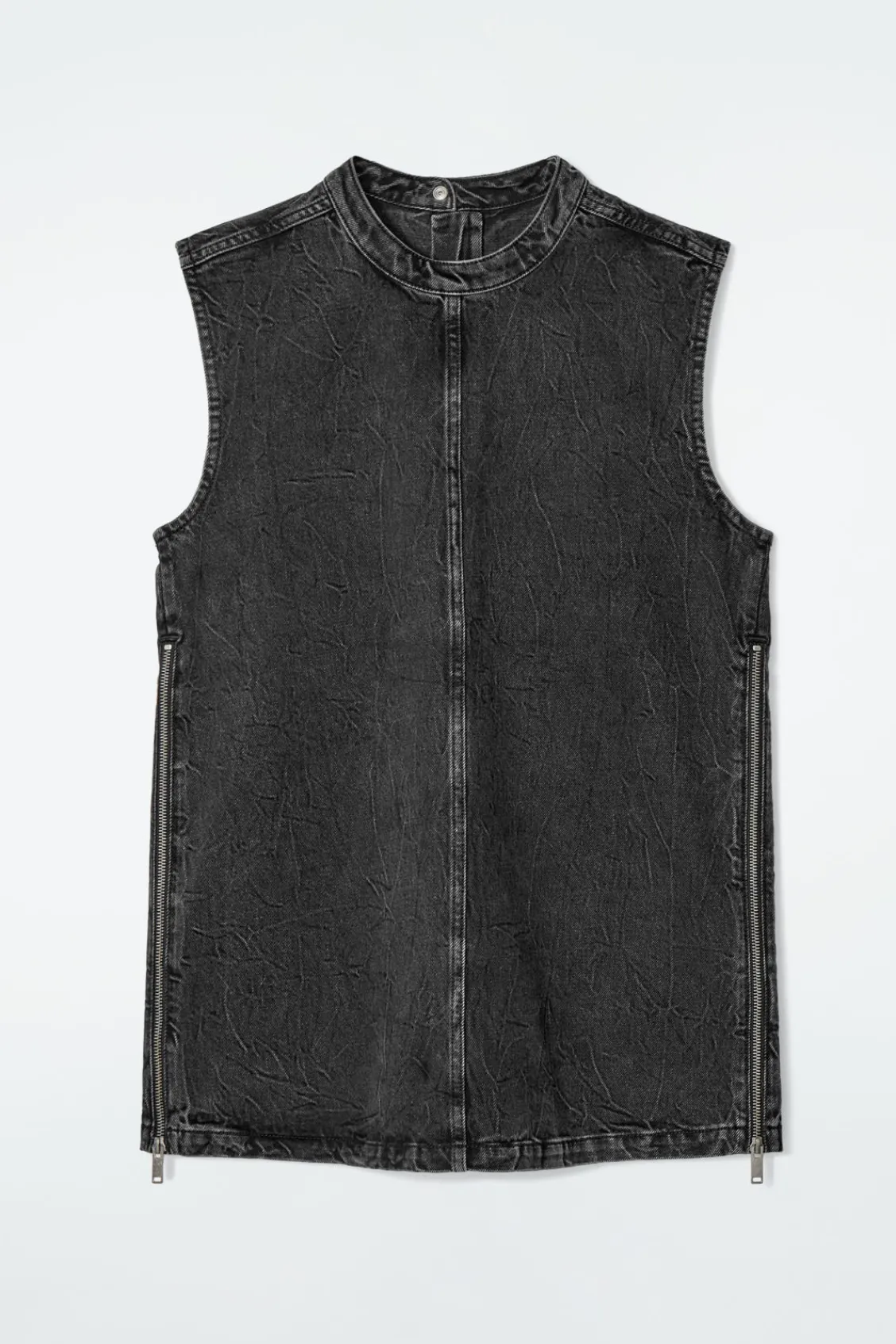 COS SLEEVELESS ZIP-UP DENIM TOP-Women Tops