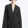 COS SLIM COLLARLESS SINGLE-BREASTED BLAZER-Women Coats & Jackets