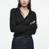 COS SLIM HALF-ZIP WOOL HOODIE-Women Tops | Sweaters & Cardigans