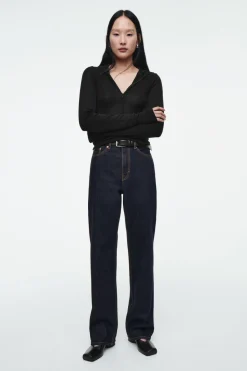 COS SLIM HALF-ZIP WOOL HOODIE-Women Tops | Sweaters & Cardigans