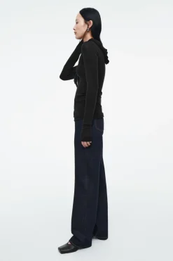 COS SLIM HALF-ZIP WOOL HOODIE-Women Tops | Sweaters & Cardigans
