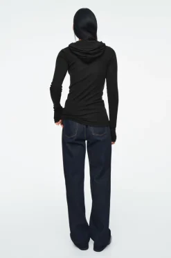 COS SLIM HALF-ZIP WOOL HOODIE-Women Tops | Sweaters & Cardigans