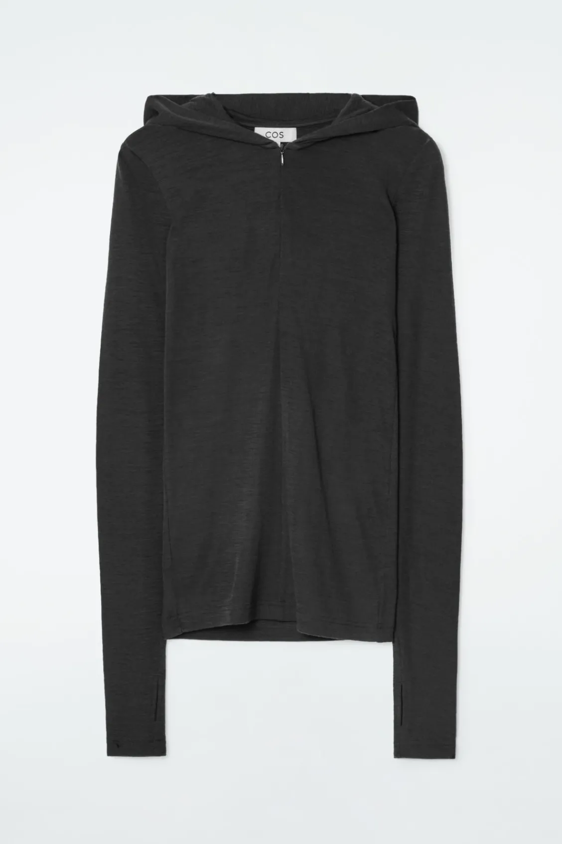 COS SLIM HALF-ZIP WOOL HOODIE-Women Tops | Sweaters & Cardigans