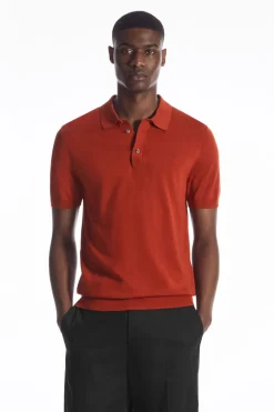 COS SLIM KNITTED SILK POLO SHIRT- Polo Shirts | Sweaters & Cardigans