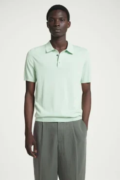 COS SLIM KNITTED SILK POLO SHIRT- Polo Shirts | Sweaters & Cardigans