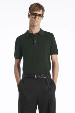 COS SLIM KNITTED SILK POLO SHIRT- Polo Shirts | Sweaters & Cardigans