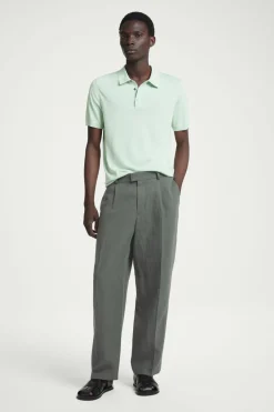 COS SLIM KNITTED SILK POLO SHIRT- Polo Shirts | Sweaters & Cardigans