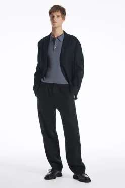 COS SLIM KNITTED SILK POLO SHIRT- Polo Shirts | Sweaters & Cardigans