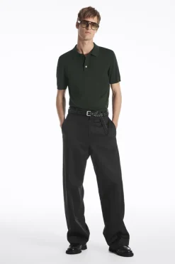 COS SLIM KNITTED SILK POLO SHIRT- Polo Shirts | Sweaters & Cardigans