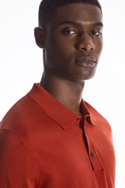 COS SLIM KNITTED SILK POLO SHIRT- Polo Shirts | Sweaters & Cardigans