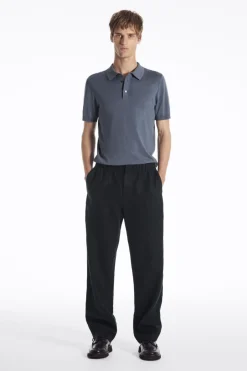 COS SLIM KNITTED SILK POLO SHIRT- Polo Shirts | Sweaters & Cardigans