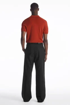 COS SLIM KNITTED SILK POLO SHIRT- Polo Shirts | Sweaters & Cardigans