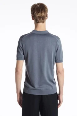 COS SLIM KNITTED SILK POLO SHIRT- Polo Shirts | Sweaters & Cardigans