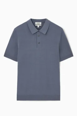 COS SLIM KNITTED SILK POLO SHIRT- Polo Shirts | Sweaters & Cardigans