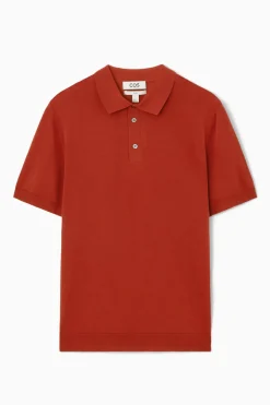 COS SLIM KNITTED SILK POLO SHIRT- Polo Shirts | Sweaters & Cardigans