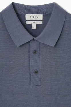 COS SLIM KNITTED SILK POLO SHIRT- Polo Shirts | Sweaters & Cardigans