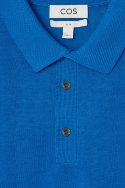 COS SLIM KNITTED SILK POLO SHIRT- Polo Shirts | Sweaters & Cardigans