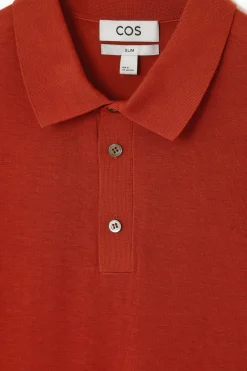 COS SLIM KNITTED SILK POLO SHIRT- Polo Shirts | Sweaters & Cardigans