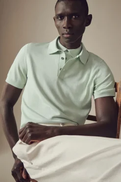 COS SLIM KNITTED SILK POLO SHIRT- Polo Shirts | Sweaters & Cardigans