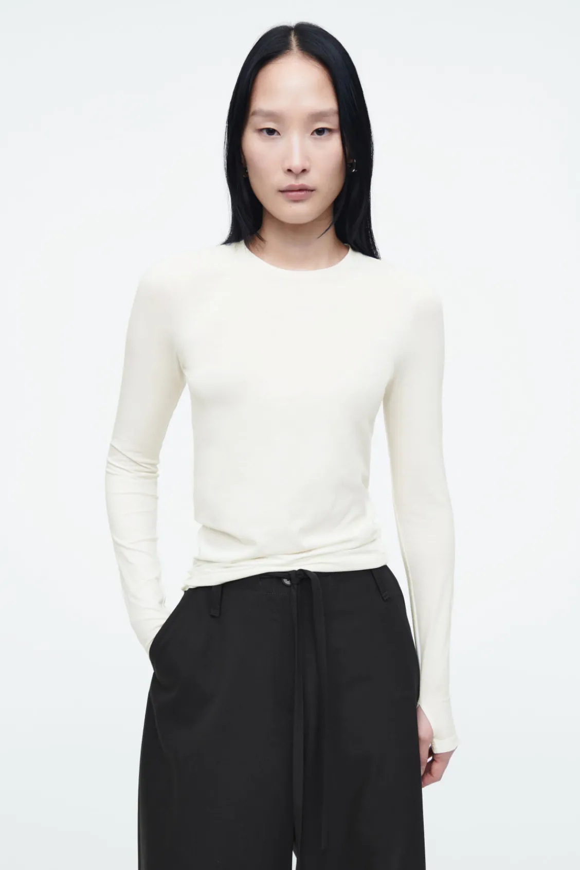 COS SLIM LONG-SLEEVE TOP-Women T-Shirts | Tops