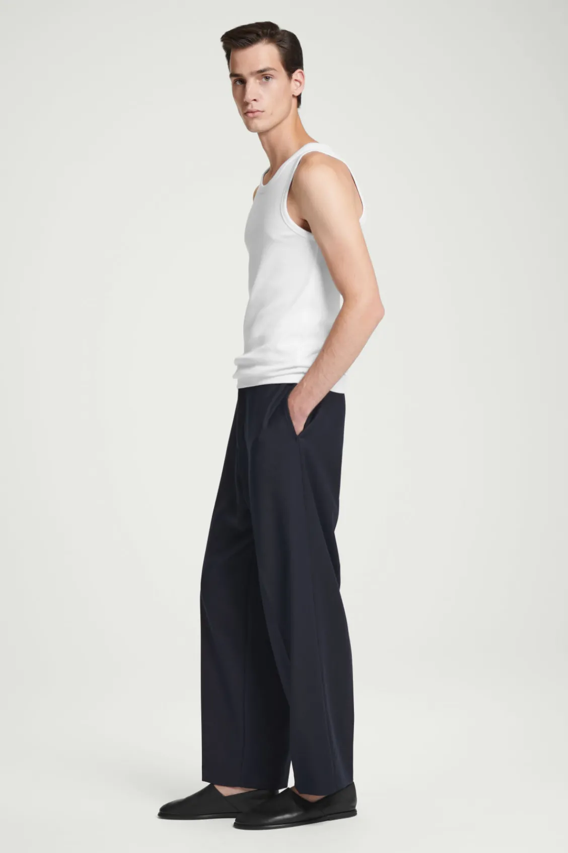 COS SLIM RIBBED COTTON TANK TOP- T-Shirts