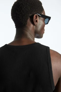 COS SLIM RIBBED COTTON TANK TOP- T-Shirts